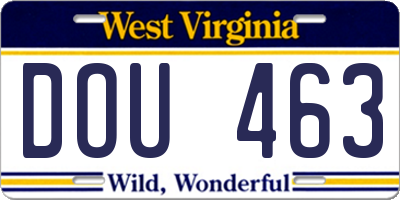 WV license plate DOU463