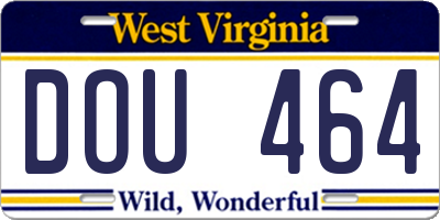 WV license plate DOU464