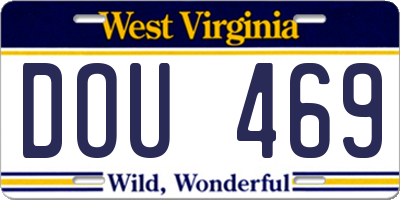 WV license plate DOU469