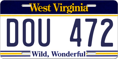WV license plate DOU472