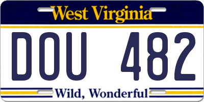 WV license plate DOU482