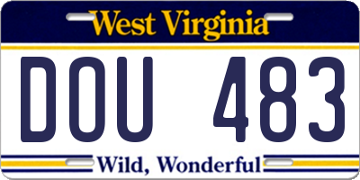 WV license plate DOU483