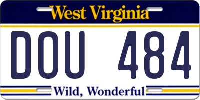 WV license plate DOU484