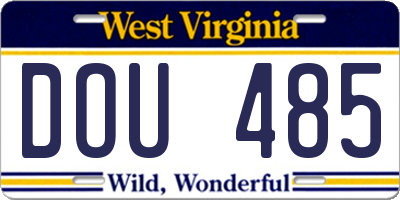 WV license plate DOU485