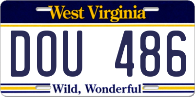 WV license plate DOU486