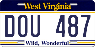 WV license plate DOU487