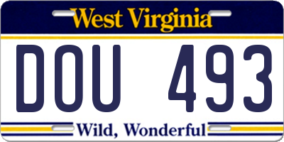 WV license plate DOU493