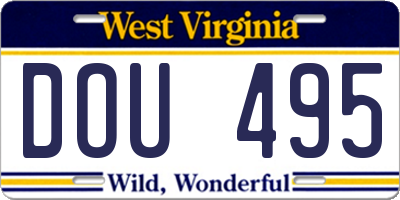 WV license plate DOU495