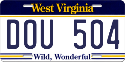 WV license plate DOU504
