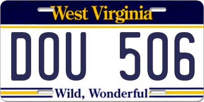 WV license plate DOU506
