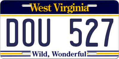 WV license plate DOU527
