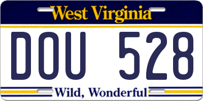 WV license plate DOU528