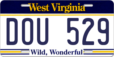 WV license plate DOU529
