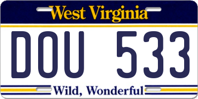 WV license plate DOU533