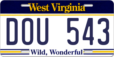 WV license plate DOU543
