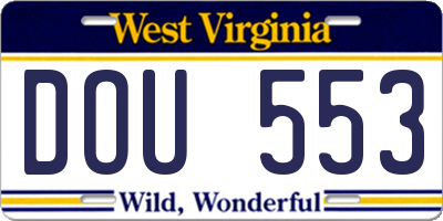 WV license plate DOU553