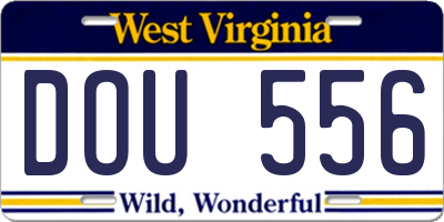 WV license plate DOU556