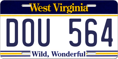 WV license plate DOU564
