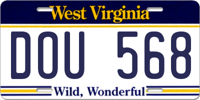 WV license plate DOU568