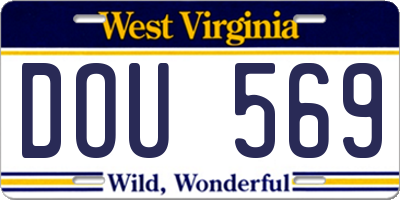 WV license plate DOU569
