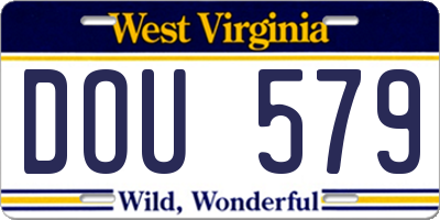 WV license plate DOU579
