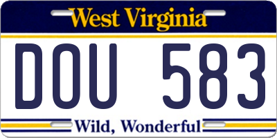 WV license plate DOU583