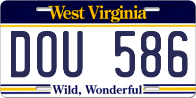 WV license plate DOU586