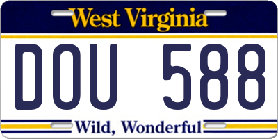 WV license plate DOU588
