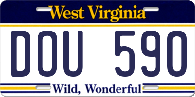 WV license plate DOU590