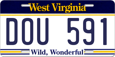 WV license plate DOU591