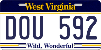 WV license plate DOU592