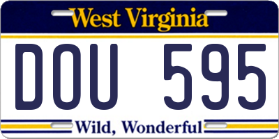 WV license plate DOU595