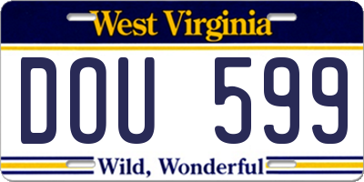 WV license plate DOU599