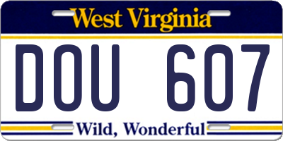 WV license plate DOU607