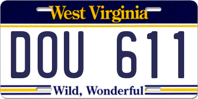 WV license plate DOU611