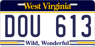 WV license plate DOU613