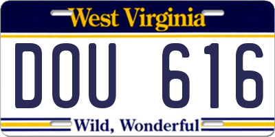 WV license plate DOU616
