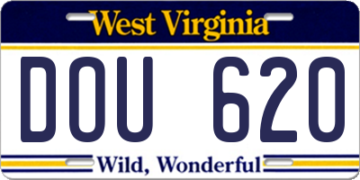 WV license plate DOU620