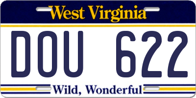 WV license plate DOU622