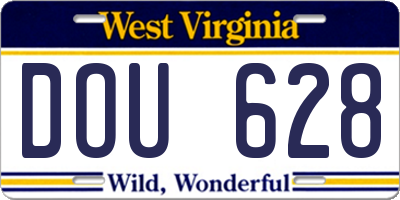 WV license plate DOU628