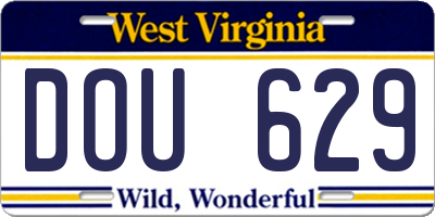 WV license plate DOU629