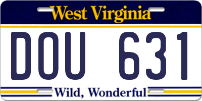 WV license plate DOU631