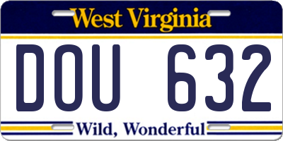 WV license plate DOU632