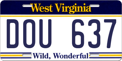 WV license plate DOU637