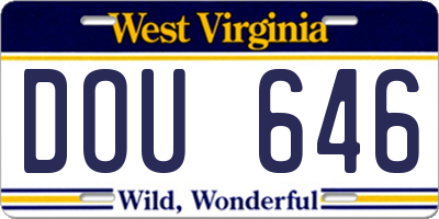 WV license plate DOU646