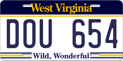 WV license plate DOU654