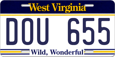 WV license plate DOU655