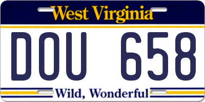 WV license plate DOU658
