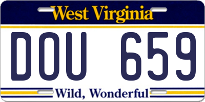 WV license plate DOU659