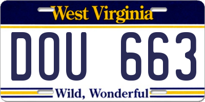 WV license plate DOU663
